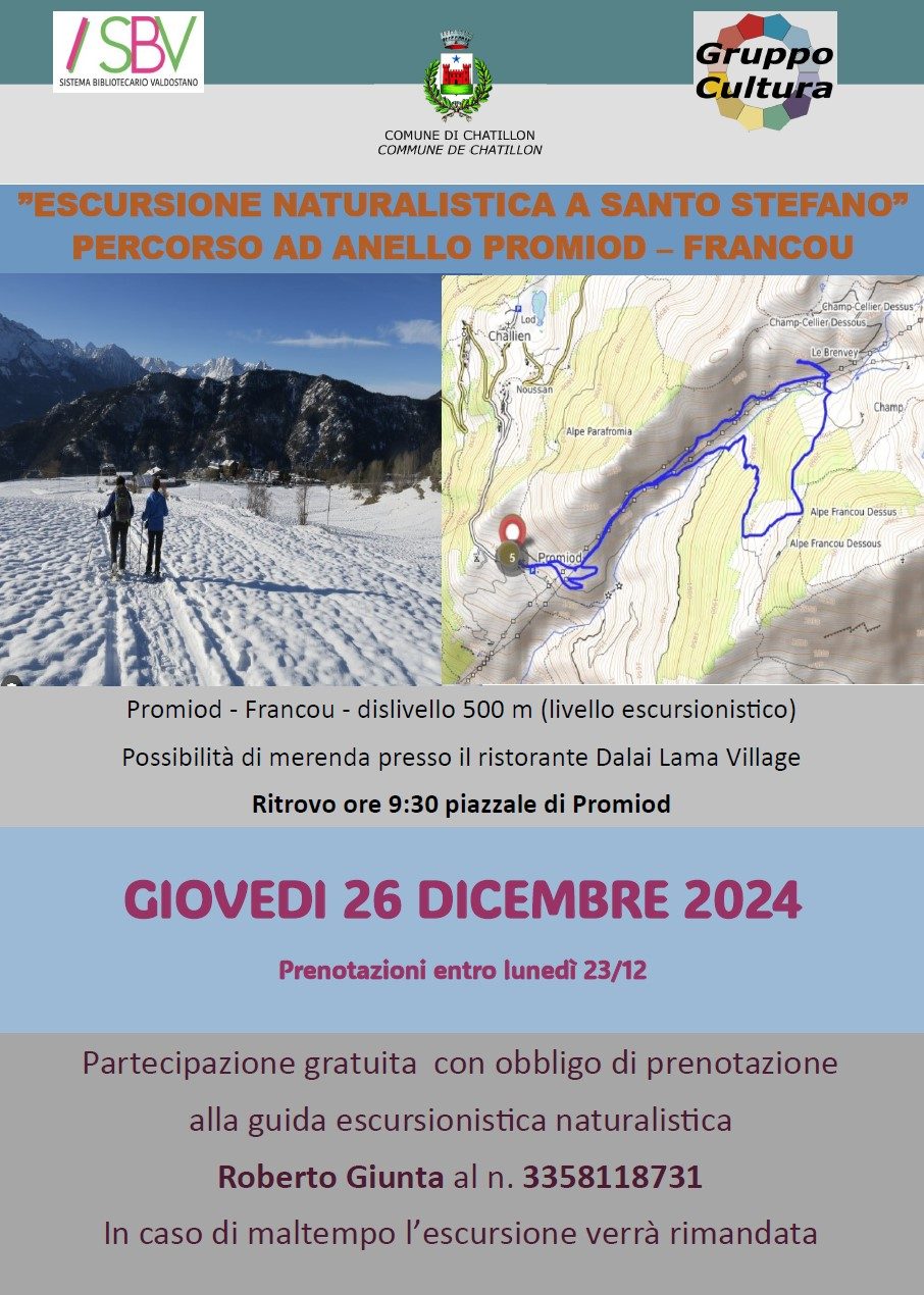 ESCURSIONE NATURALISTICA DI SANTO STEFANO- PERCORSO AD ANELLO PROMIOD- FRANCOU
